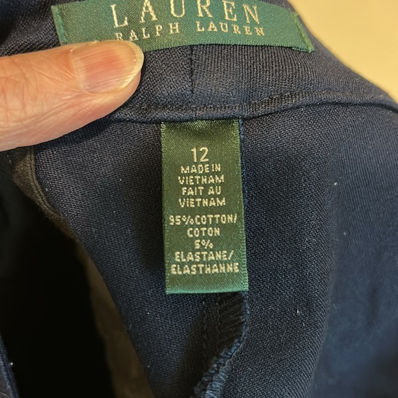 EUC Lauren Ralph Lauren Sz 12 Dark Navy Dress pants with zip and pockets. - Picture 3 of 12